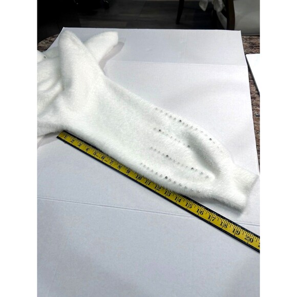 Philosophy Sweater Women’s Size XL Color Cream Pearls & Silver Balls Sleeves - Picture 11 of 12